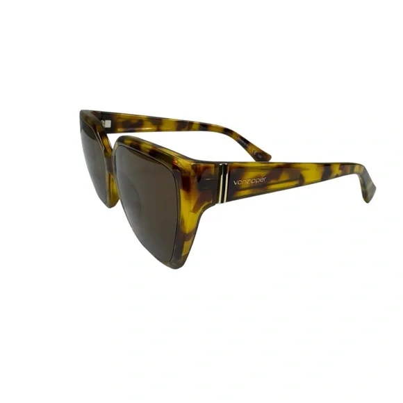 Von Zipper Overture Sunglasses Square Tortoise Brown Frame Lenses Italy